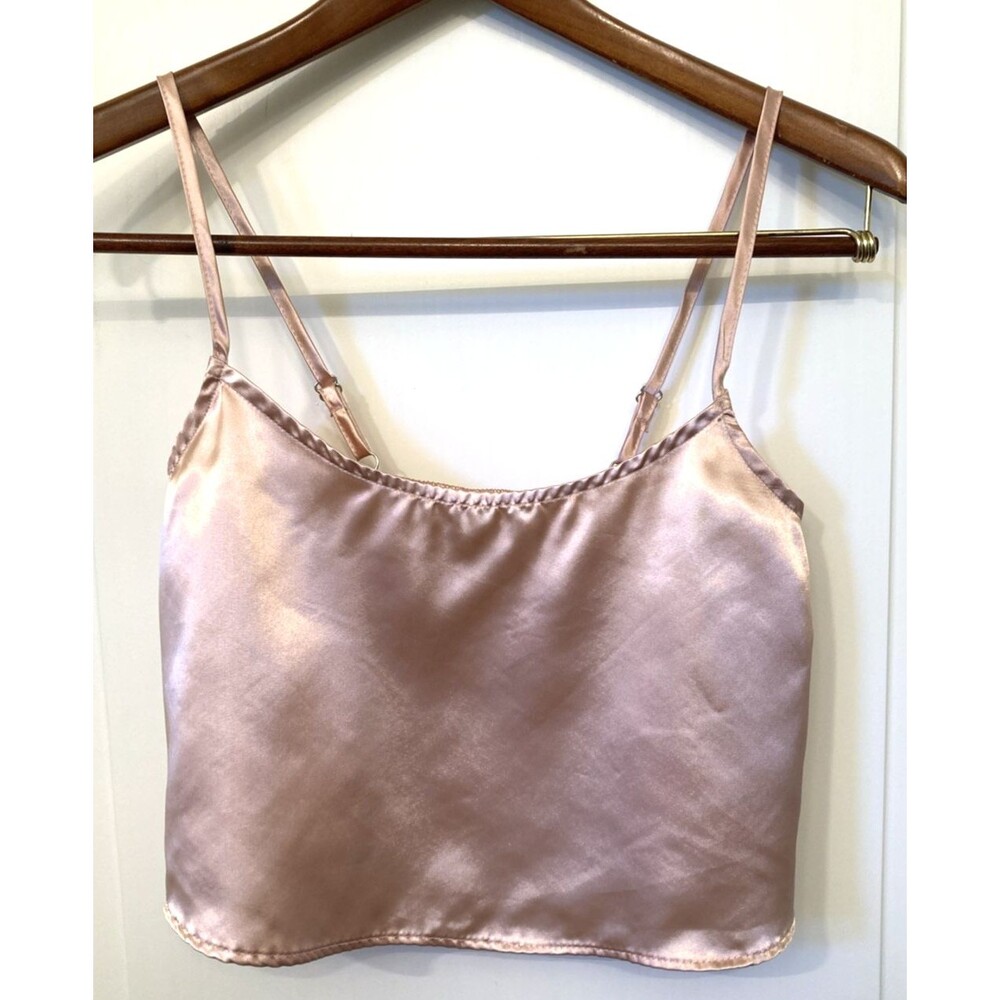 Boohoo Cropped Cami Blush Pink Size 4 Coquette Cottagecore Boho Hippie Feminine